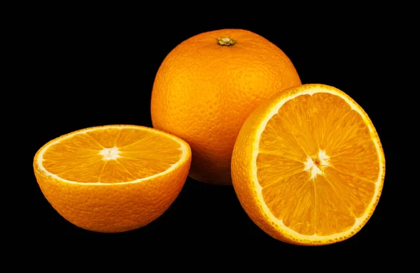 Oranges Isolated Black Background Detail Design Design Elements Macro Full — Stock Photo, Image