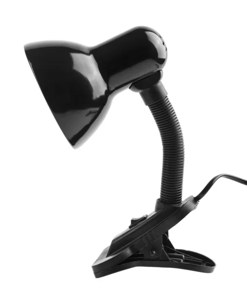 Černá Deska Lampa Izolované Bílém Pozadí Detail Pro Design Designové — Stock fotografie