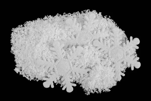 Snow Snowflake Isolated Black Background Detail Design Design Elements Macro — Stock Photo, Image