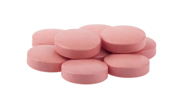 Roze Pillen Geïsoleerd Witte Achtergrond Detail Voor Ontwerp Ontwerpelementen Een — Stockfoto