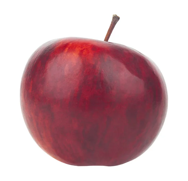 白い背景に赤いリンゴが孤立しています デザインの詳細 デザイン要素 マクロだ フルフォーカス はがき ポスターの背景 フードオブジェクトデザイン — ストック写真