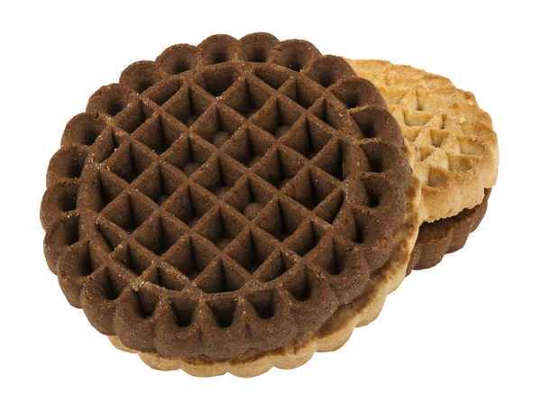 Chocolate Chip Cookies Isoliert Auf Weißem Hintergrund Detail Für Design — Stockfoto