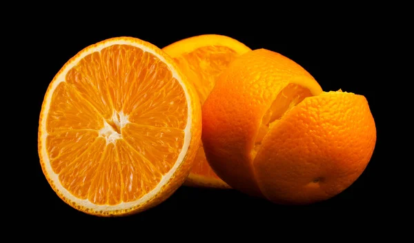 Oranges Isolated Black Background Detail Design Design Elements Macro Full — Stock Photo, Image