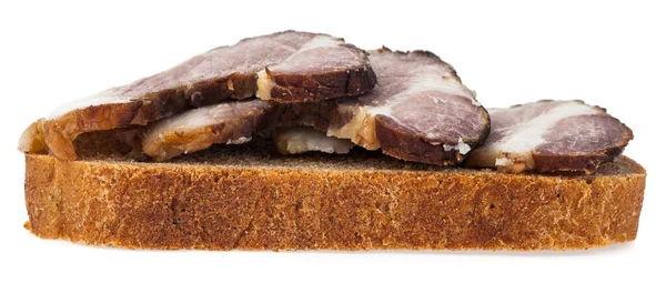 Sandwich Avec Pain Saindoux Isolé Sur Fond Blanc Détail Pour — Photo