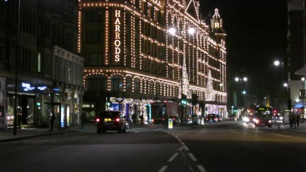 Harrods inredda till jul — Stockvideo