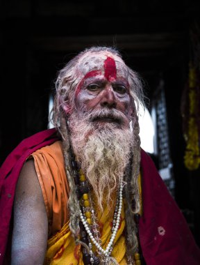 Katmandu, nepal shivaratri Festivali sırasında bir sadhu