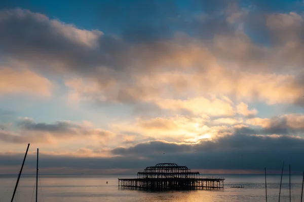 The West Pier at sunset — Stock Photo, Image