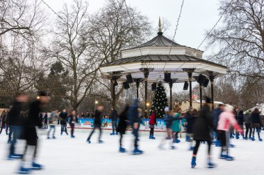 Ice rink at Winter Wonderland in London clipart