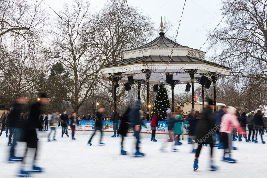 Ice rink at Winter Wonderland in London