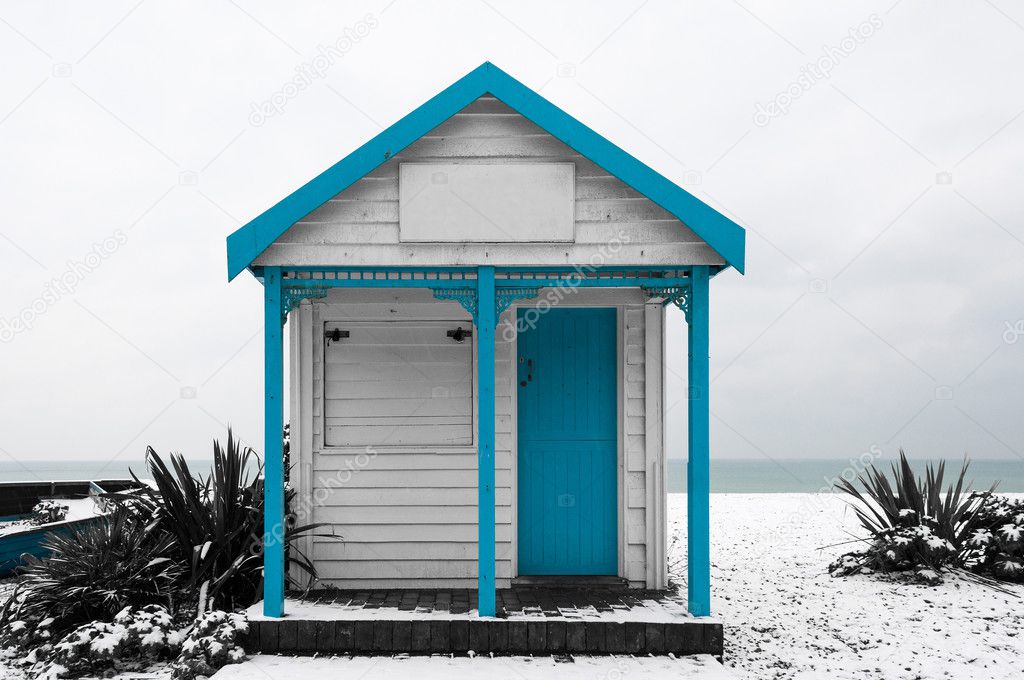 White and blue shed