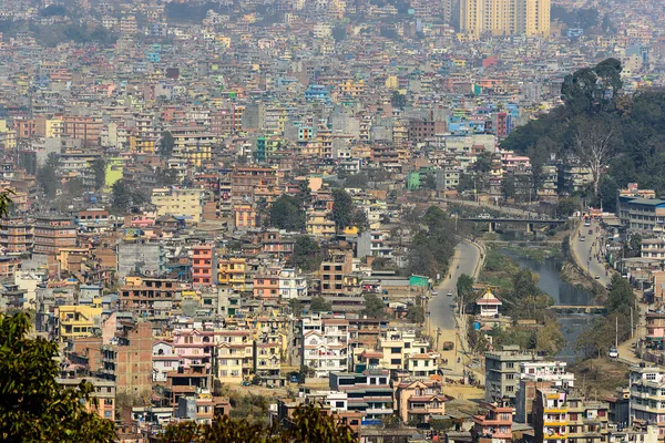 Kathmandu pohled z swayambhunath — Stock fotografie