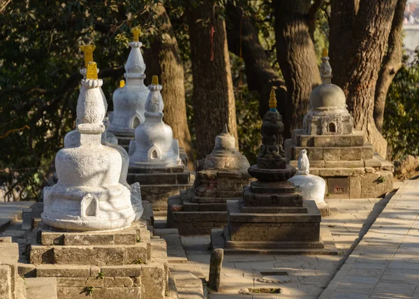 Chortens в swayambhunath в Катманду — стокове фото