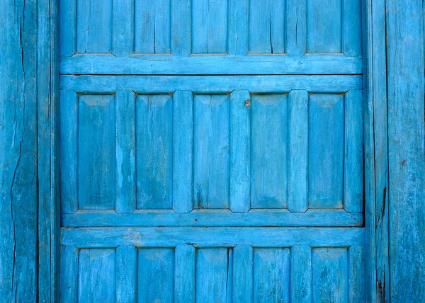 Détail porte en bois bleu — Photo