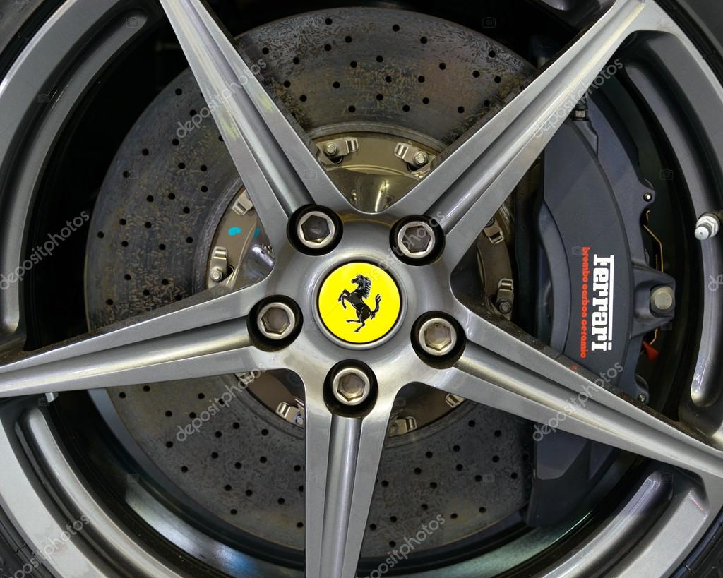 Brembo carbon ceramic brake on a Ferrari F12 Stock