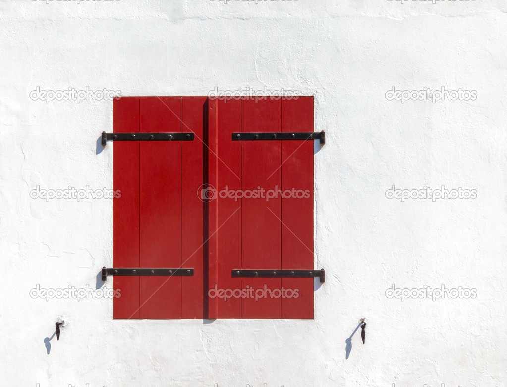 Closed red shutters