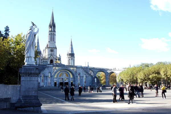 Lourdes, Franciaország-katedrális bazilika Jogdíjmentes Stock Fotók