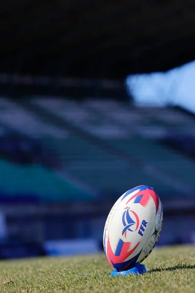 Bola Rugby Oval Campo — Fotografia de Stock