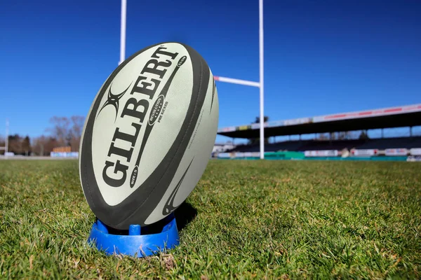Bola Rugby Virada Para Pólos Estádio — Fotografia de Stock