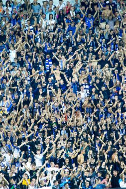 Odessa, Ukrayna - Ağustos 19, 2012: futbol taraftarları maç b