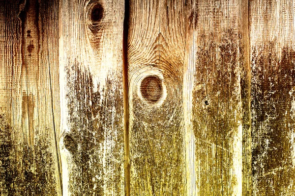 Tableros de madera viejos cubiertos con musgo verde sobre un fondo rústico —  Fotos de Stock