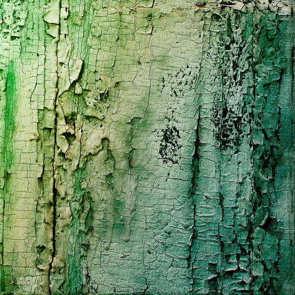 Régi fa deszka festett zöld festék rusztikus háttér — Stock Fotó