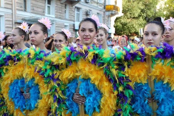 Odessa 24 de agosto: Homens em trajes tradicionais no festival na — Fotografia de Stock