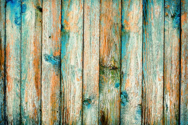 Rustik ahşap çit arıtma mavi boya — Stok fotoğraf