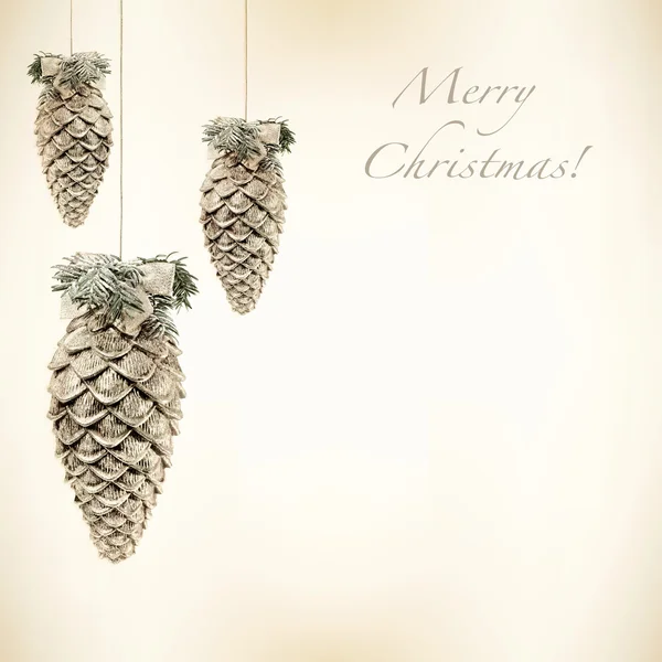 Shiny Christmas baubles on a retro background — Stock Photo, Image