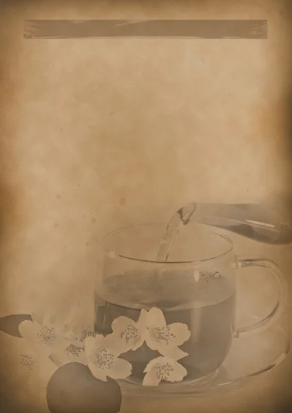 Antiguo Menú de té fondo Papel vintage para cualquier diseño — Foto de Stock