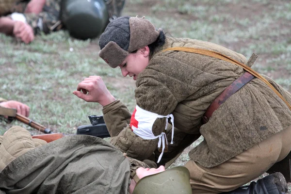 Odessa, Ukraine - May 6: Fragment Reconstruction combat events i — Stock Photo, Image