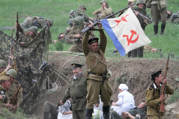 Odessa, Ucrania - 6 de mayo: Fragmento Reconstrucción eventos de combate i — Foto de Stock