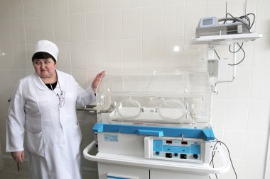 ODESSA, UKRAINE - APRIL 2: Doctors maternity home features a uni clipart