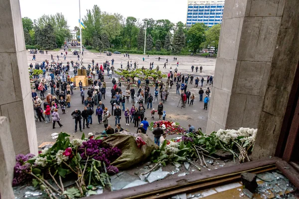 Oděsa, Ukrajina - 2 května 2014: tragédie spalování th — Stock fotografie