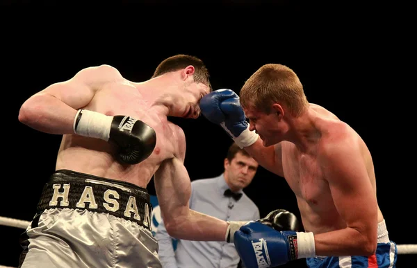 Odessa, Ukraine - May 31, 2014: In the boxing ring Artem Skornya — Stock Photo, Image