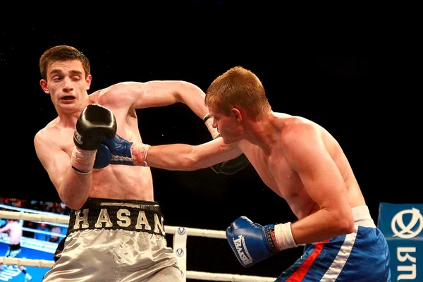 Odessa, Ukraine - May 31, 2014: In the boxing ring Artem Skornya — Stock Photo, Image