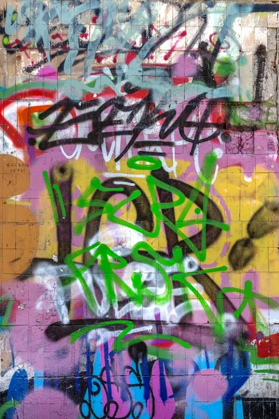 Bellissimi graffiti di street art. Astratto disegno creativo moda — Foto Stock
