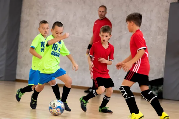 Odessa Ucrania Oct 2021 Niños Años Niños Juegan Mini Fútbol — Foto de Stock