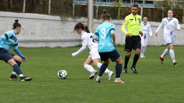 Odessa Ucrania Diciembre 2021 Fútbol Femenino Campo Hierba Del Estadio —  Fotos de Stock