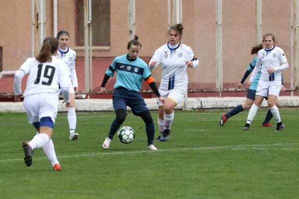 Odessa Ucrania Diciembre 2021 Fútbol Femenino Campo Hierba Del Estadio —  Fotos de Stock