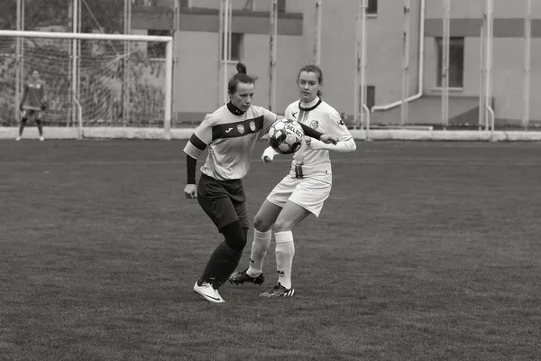 Odessa Ukraine December 2021 Women Football Grass Field Stadium 女子足球锦标赛 — 图库照片