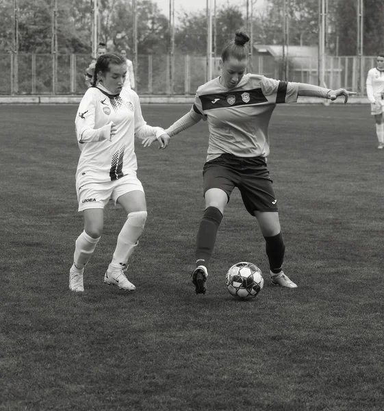 Odessa Ukraine December 2021 Women Football Grass Field Stadium 女子足球锦标赛 — 图库照片