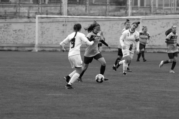 Odessa Ukraine December 2021 Women Football Grass Field Stadium 女子足球锦标赛 — 图库照片