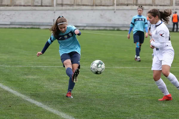 Odessa Ukraine December 2021 Women Football Grass Field Stadium Football — Stock Photo, Image