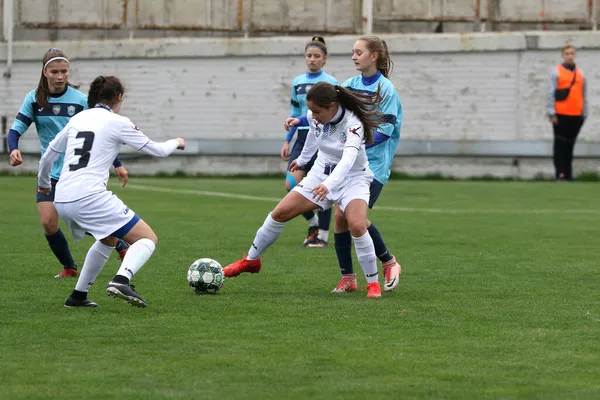 Odessa Ukraine Aralik 2021 Stadyumun Çimenlik Alanında Kadın Futbolu Beyaz — Stok fotoğraf