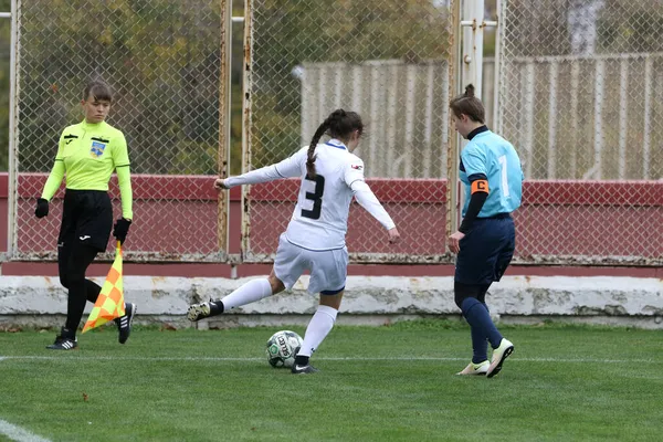 Odessa Ukraine Dezember 2021 Frauenfußball Auf Dem Rasenplatz Des Stadions — Stockfoto