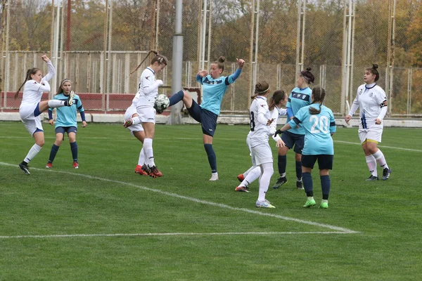 Odessa Ukraine December 2021 Women Football Grass Field Stadium 女子足球锦标赛 — 图库照片