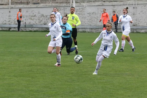 Odessa Ukraine Dezember 2021 Frauenfußball Auf Dem Rasenplatz Des Stadions — Stockfoto