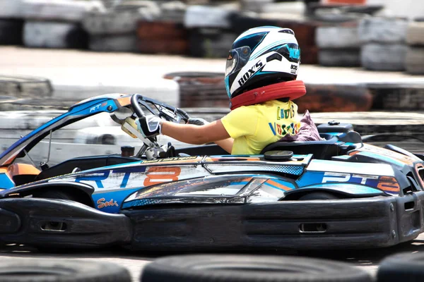 Odessa Ucrânia Junho 2022 Karting Vai Kart Caminho Certo Jovem — Fotografia de Stock