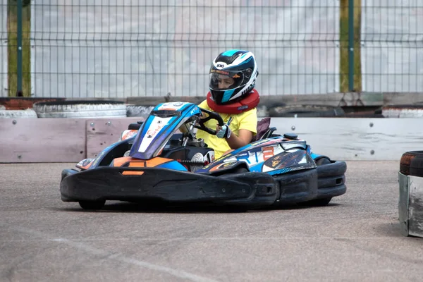 Odessa Ukraine June 2022 Karting Kart Track Young Positive Girl — Stockfoto