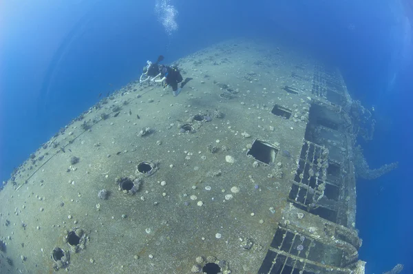 Immersioni subacquee su un naufragio — Foto Stock